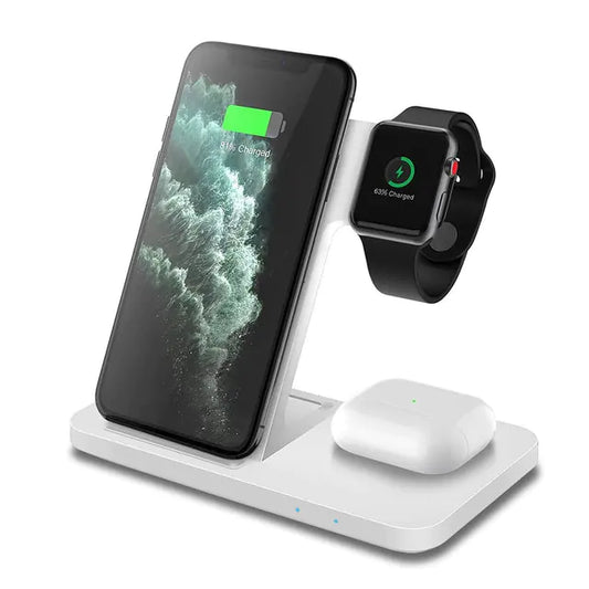 3-in-1 Foldable FastCharge Stand - 15W Wireless Charging Station