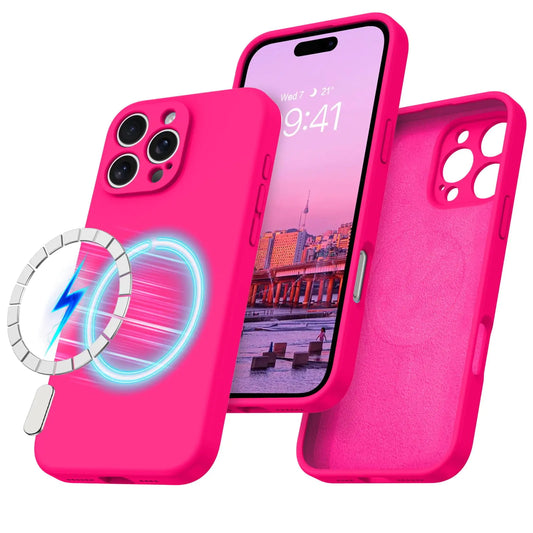 BENTOBEN MagSafe® Silicone Case for iPhone 16 Pro Max (6.9") – Hot Pink